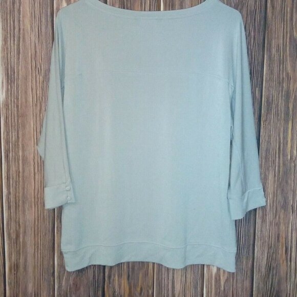 banana Republic Womens Small Gray Top 3/4 Sleeves - Picture 2 of 4